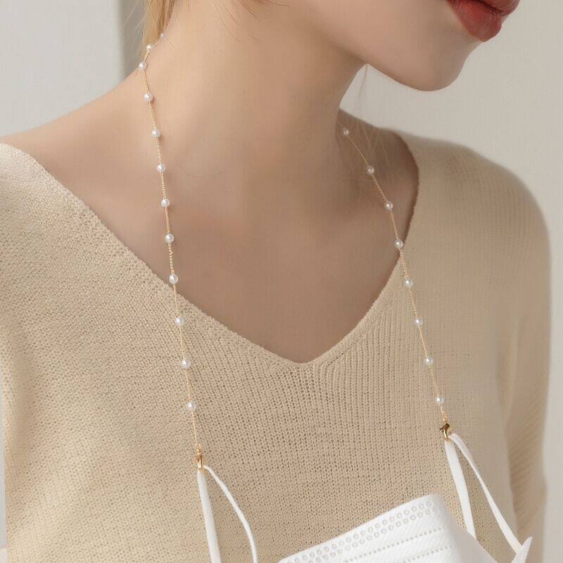 Vòng cổ Mặt Đá Pha Lê Ngọc Trai Nhân Tạo Thời Trang