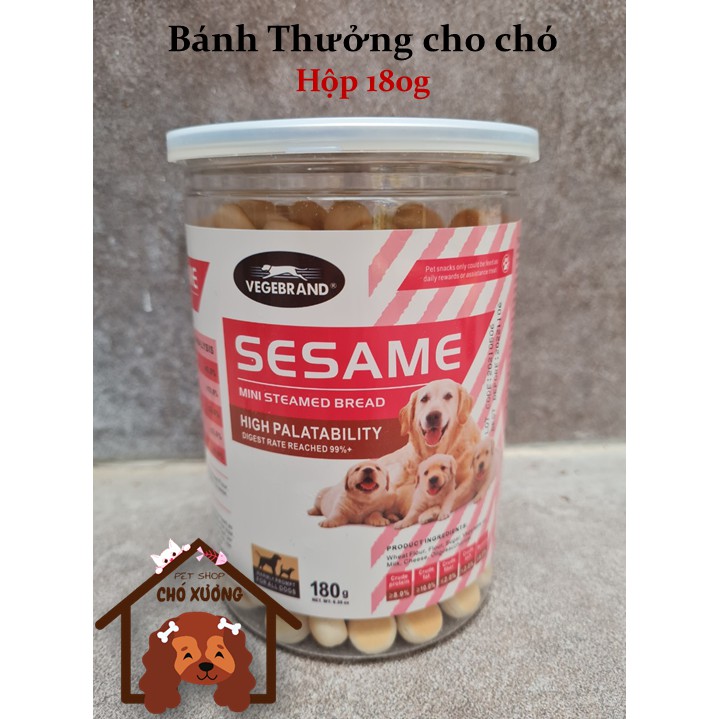 Snacks Bánh Thưởng cho chó Sesame Vegebrand vị bơ sữa hộp 180g