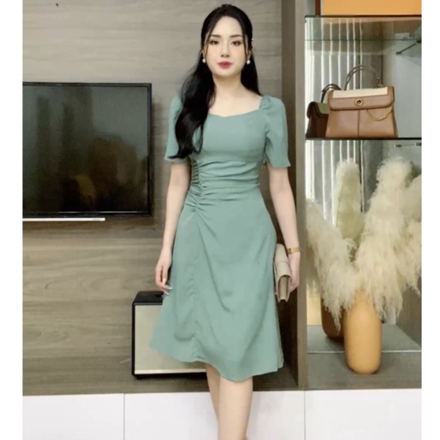 Váy xoè cổ vuông nhún eo Zym's House - LT201
