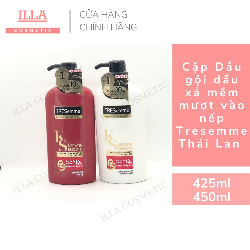 Cặp Dầu gội xả Thái Lan Dầu gội, dầu xả mềm mượt vào nếp Tresemme 425ml/450ml