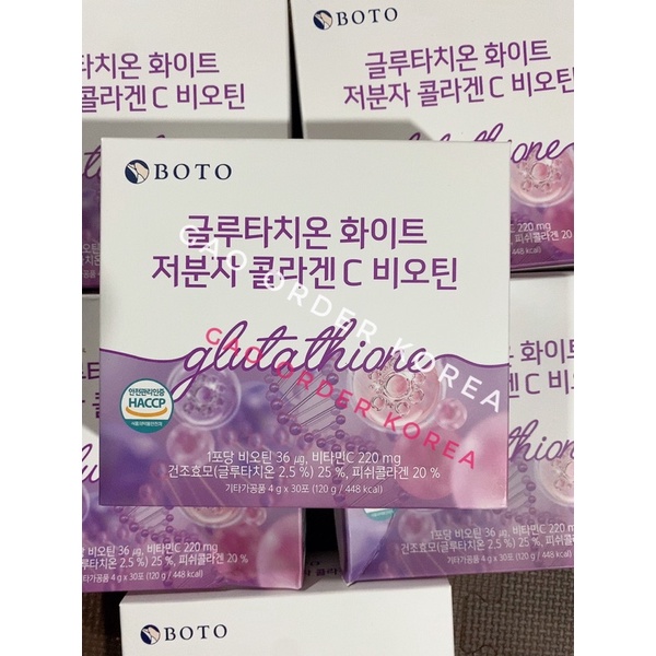 BỘT TRUYỀN TRẮNG boto glutathione white collagen C Biotin 30 gói