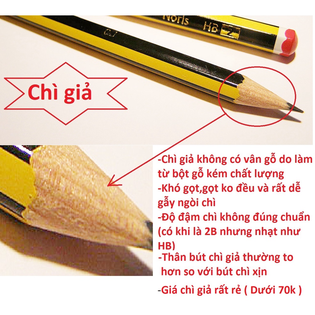 Hộp 12 chiếc bút chì Đức sọc vàng đen Staedtler đầu cam 120-2B và đầu đỏ 120-HB