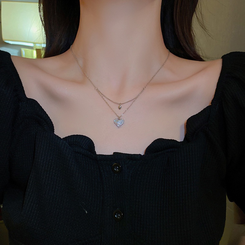 Dây chuyền phối mặt hình trái tim phong cách sang trọng nhẹ nhàng