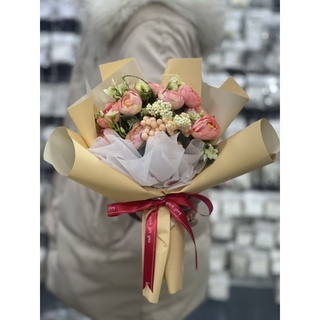 Hoa lụa bó kiểu hàn quốc cực xinh