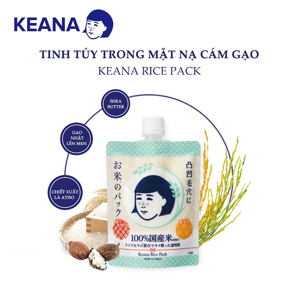 Mặt Nạ Cám Gạo Dạng Thoa Keana Rice Pack 170g