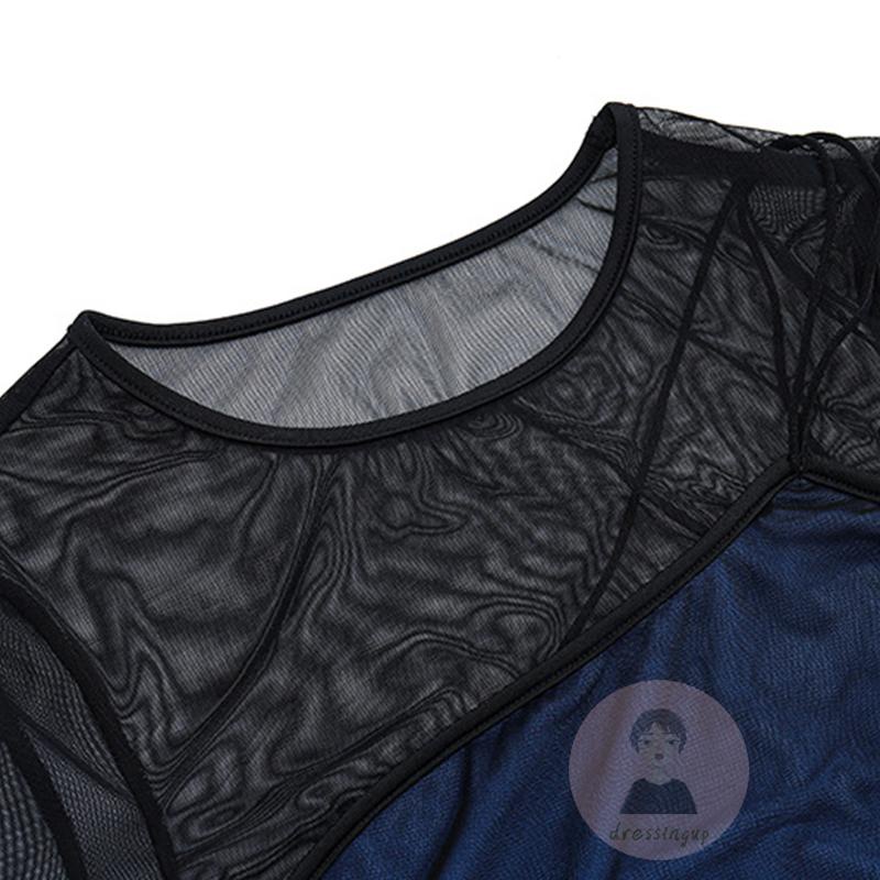 Đầm Ôm Dài Tay Phối Lưới Xuyên Thấu Thời Trang Dành Cho Nữ