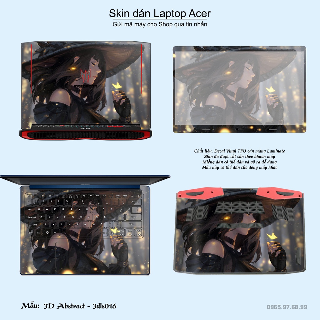 Skin Laptop In Hình Magician Dành Cho Các Dòng Máy Dell Hp Asus Msi Acer Lenovo Macbook Theo Yêu Cầu