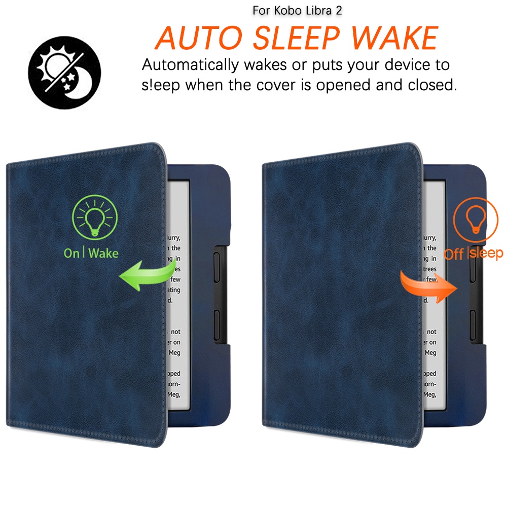Ninki Bao Da PU Có Khóa Nam Châm Và Ngăn Đựng Thẻ Cho Kobo Libra 2 eReader 7",Premium Quality PU Leather Cover with Magnet Closure, Stand, Card Slot for Kobo Libra 2 2021