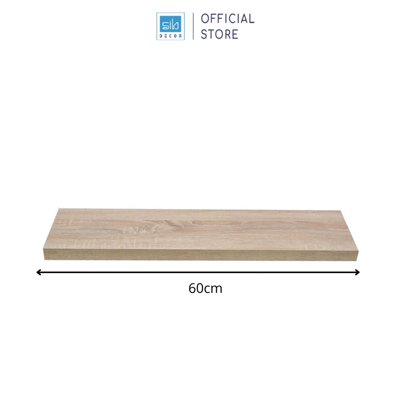 Kệ Gỗ Treo Tường Thanh Ngang Không Giá Đỡ 60x20cm Màu Trắng, Đen, Vân Gỗ Thương Hiệu SIB Decor