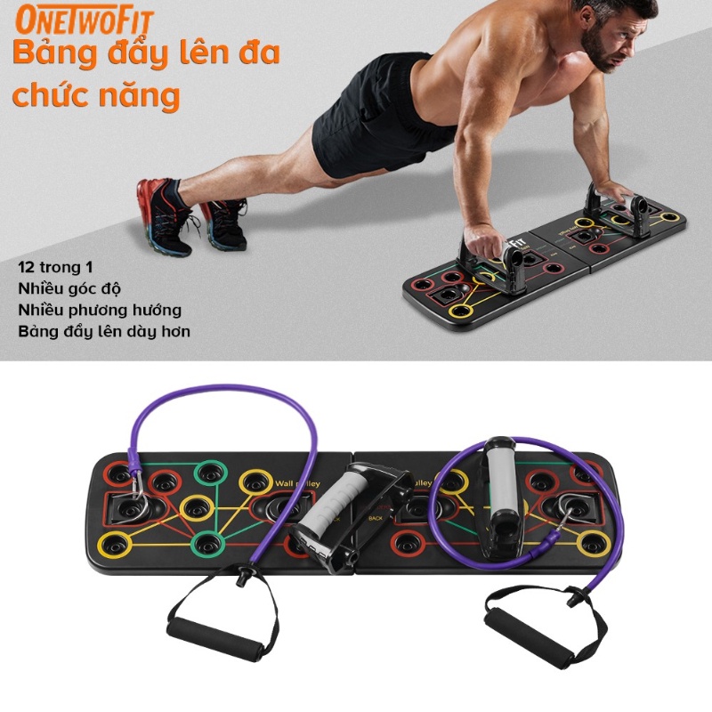 OneTwoFit Dụng cụ hít đất đa năng tập thể dục tại nhà bảng chống đẩy hít，hướng dẫn tập gym tại nhà OT191