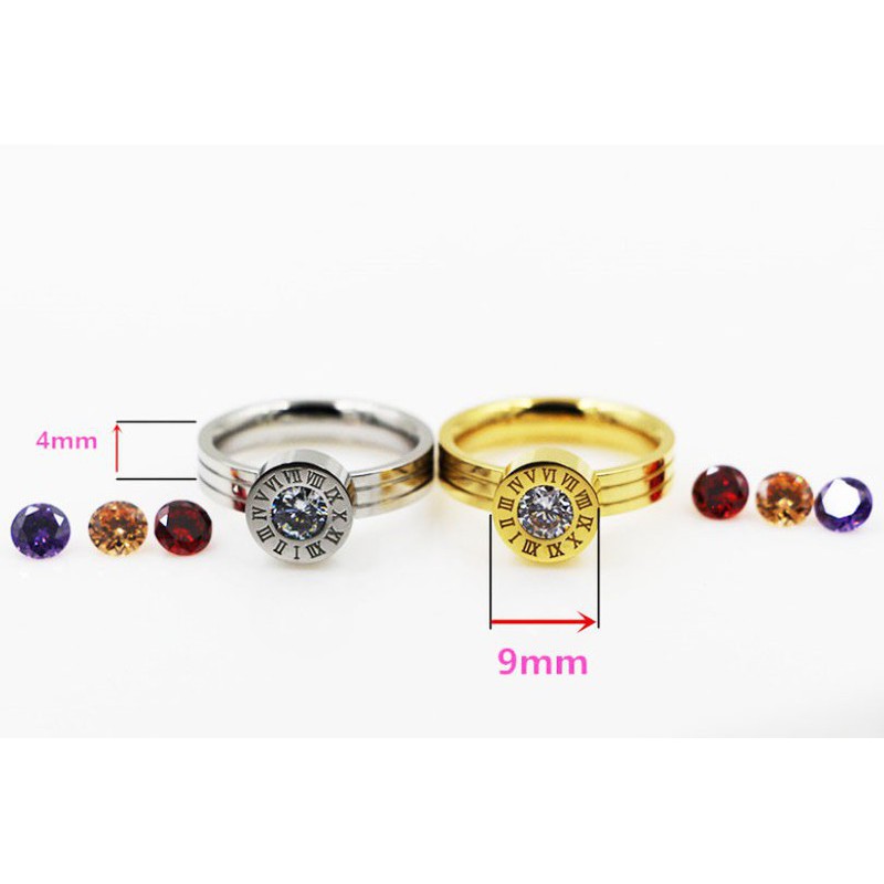 Nhẫn Thay Hạt Đá Titan Cao Cấp TT 1007 - Tặng Kèm 3 Viên Đá Nhân Tạo