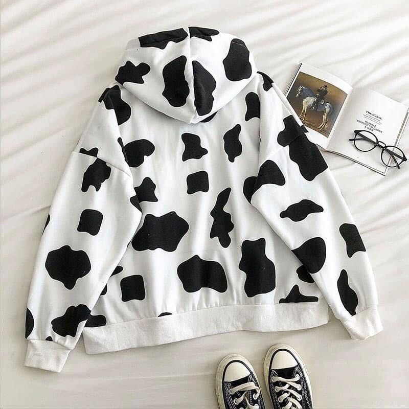 Áo Hoodie/ Áo Khoác Nỉ Bông Bò Sữa Form Rộng Unisex Nam Nữ HOT TREND 2021 | BigBuy360 - bigbuy360.vn