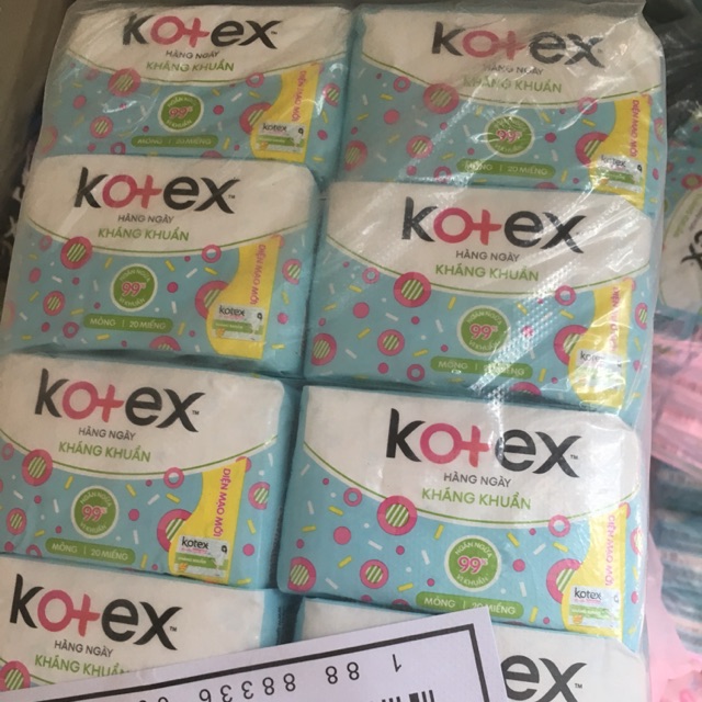 combo 8 gói Băng vệ sinh Kotex hằng ngày (20 miếng)