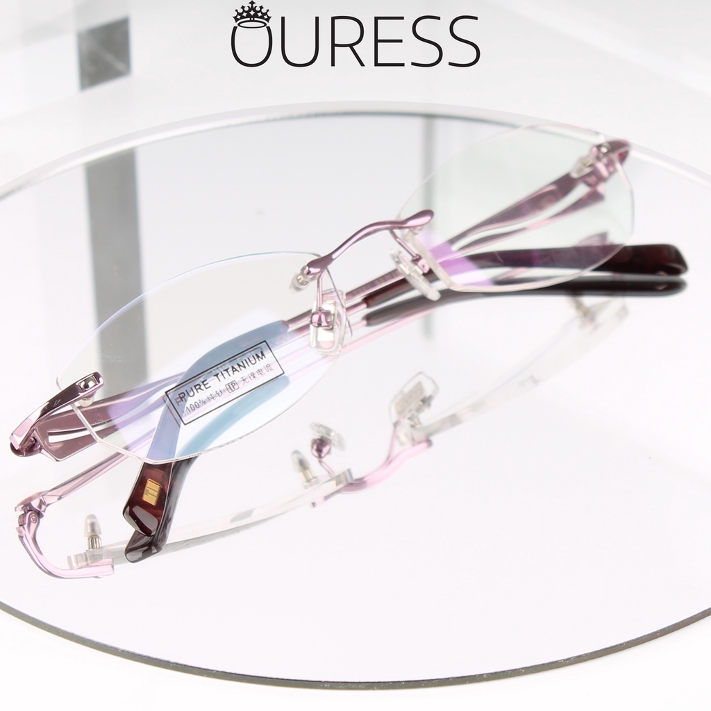 Gọng kính Titanium ( khoan ốc ) cao cấp OURESS 8961