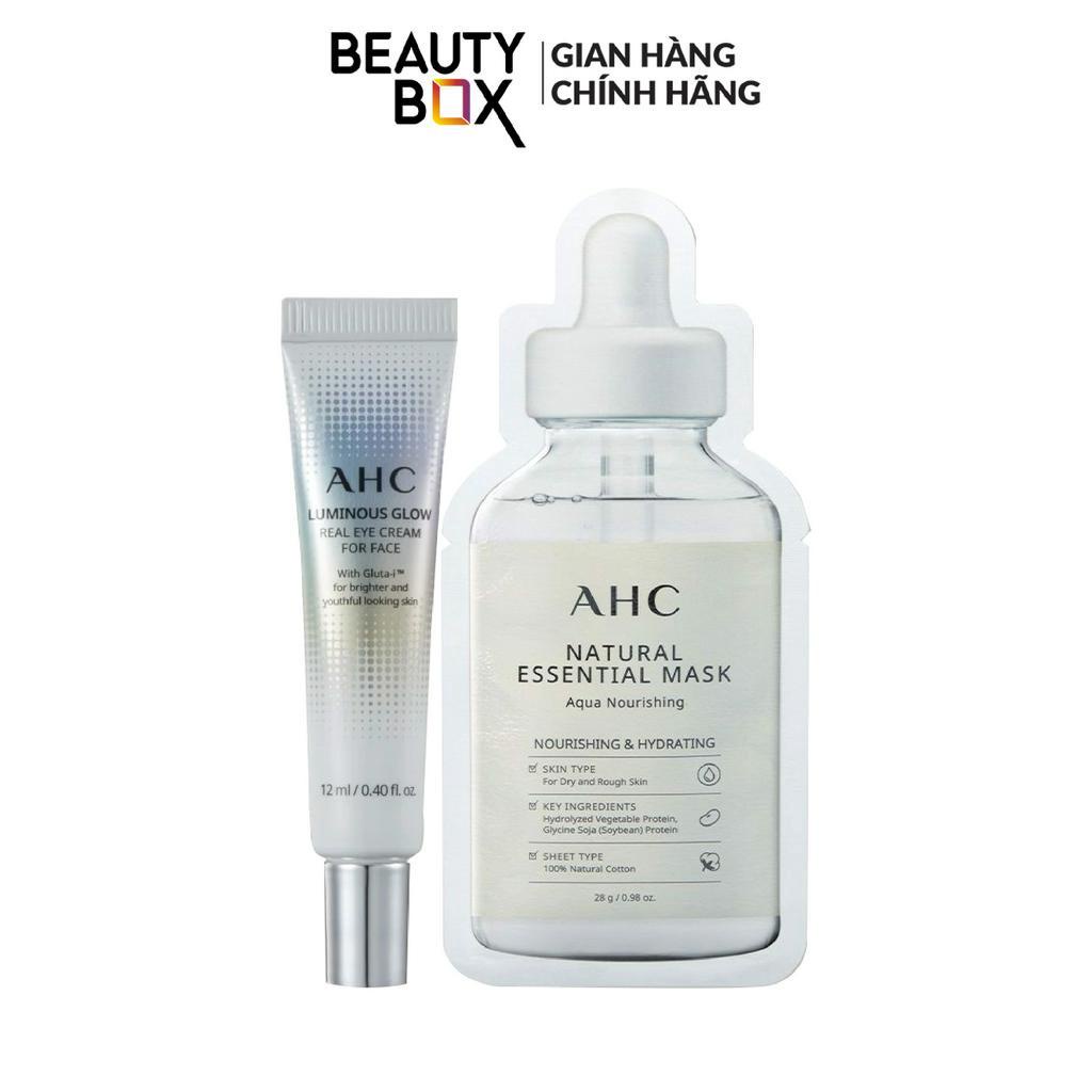 [Quà Tặng Không Bán]Combo Kem Dưỡng Mắt AHC 12ml+Mặt Nạ Giấy Làm Mềm Da 28g