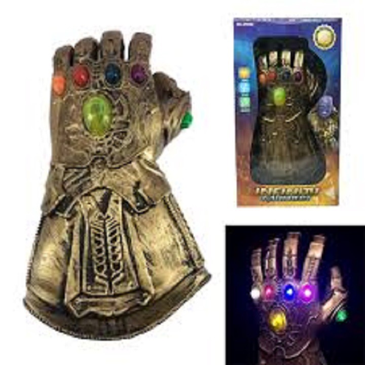 Găng tay thanos vô cực siêu bền siêu đẹp có nhạc có đèn (kèm pin)