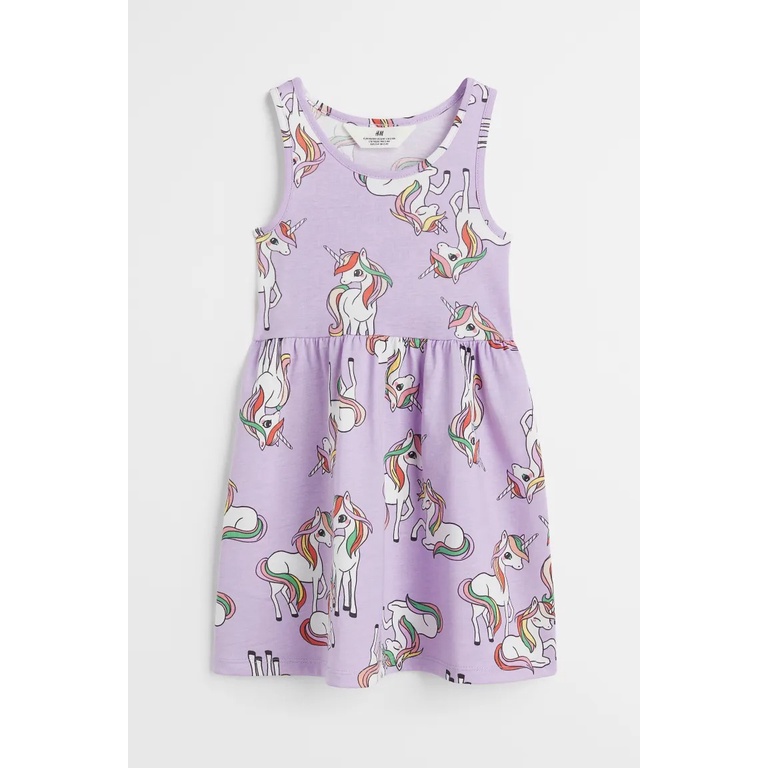 Váy sát nách cánh hoa nhí xanh navy HM H&M_hàng chính hãng authentic