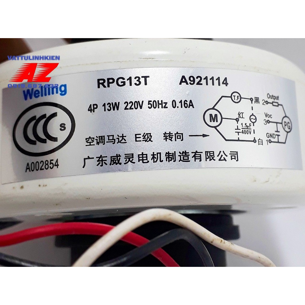 Motor quạt màn lạnh  PANA SONIC - FUNIKI AC220V-13W, 6 dây, ngược chiều