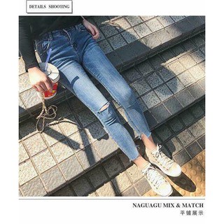 quần bò rách gối nữ