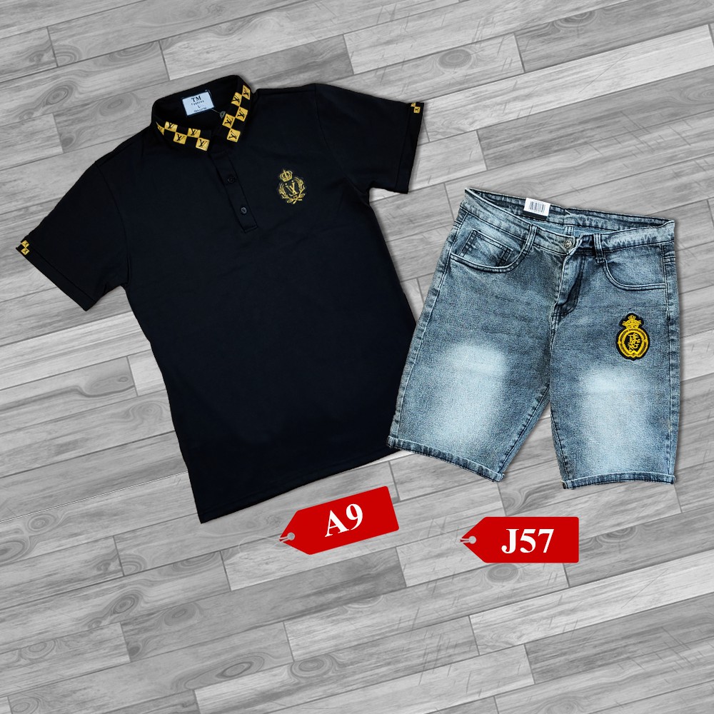 Đồ Bộ Áo Thun + Quần Short Jean Cho Nam Trẻ Trung, Phong Cách Hàn Quốc CB3