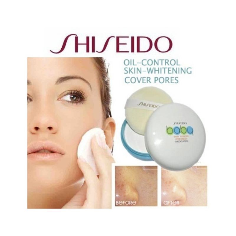 phấn rôm phấn phủ phấn sinh viên dạng nén Shiseido 80gr siêu sịn mịn Nhật Bản