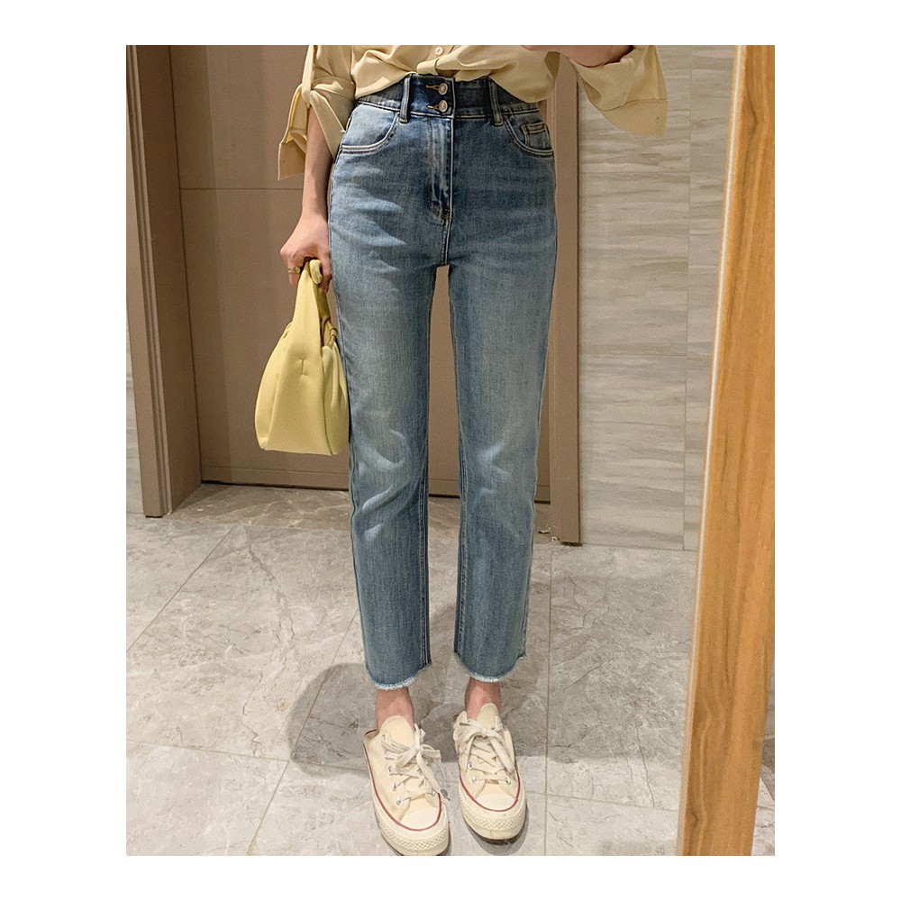 QUẦN ỐNG ĐỨNG KATY JEANS XANH NHẠT
