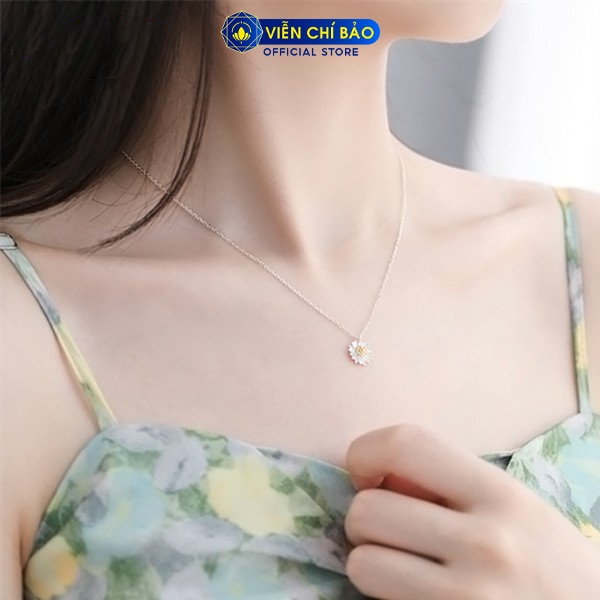 Dây chuyền bạc nữ hoa cúc Họa Mi chất liệu bạc 925 thời trang phụ kiện trang sức nữ Viễn Chí Bảo D400219X