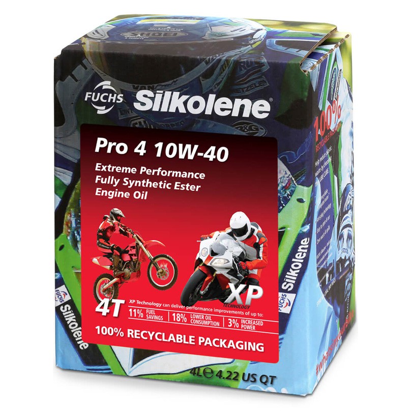 Nhớt Fuchs Silkolene Pro 4 10W40 4L (Hộp 4 Lít) - Nhập Khẩu UK - Nhớt tổng hợp exciter , raider , winner ...