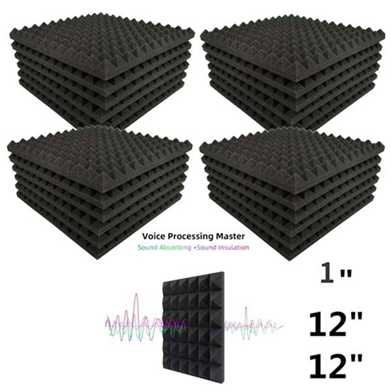 Set 6 Tấm Xốp Cách Âm Dán Tường Giảm Tiếng Ồn Tiện Dụng