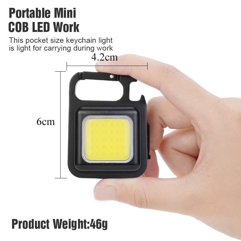 Móc Khóa Đèn LED Mini Sạc USB 3 Chế Độ Tiện Dụng