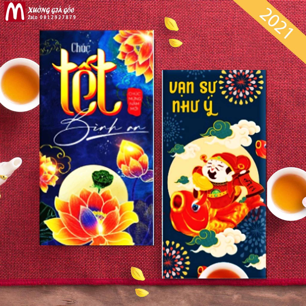 Combo 100c Bao Lì Xì Tết 2021 Đóng Túi Sẵn / 1 TÚI 10c - Cực đẹp