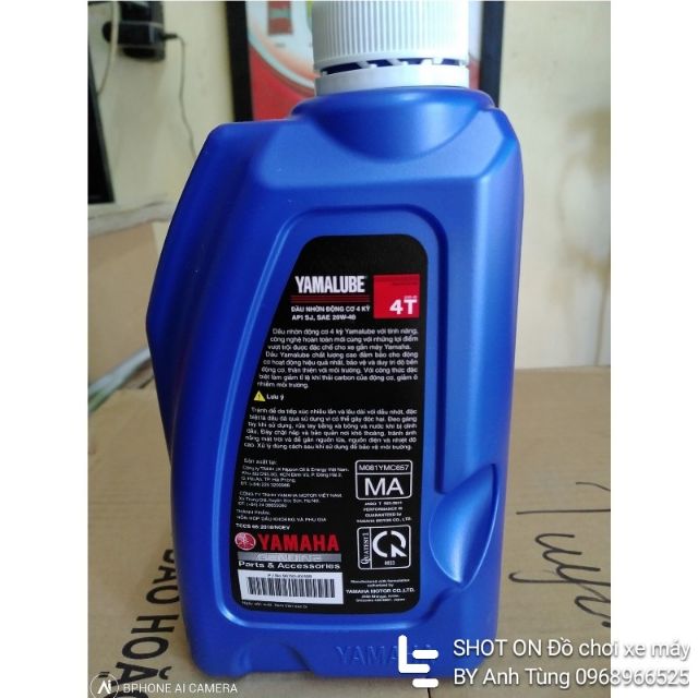 Dầu nhớt xe máy chính hãng Yamaha Yamahalube 20w40