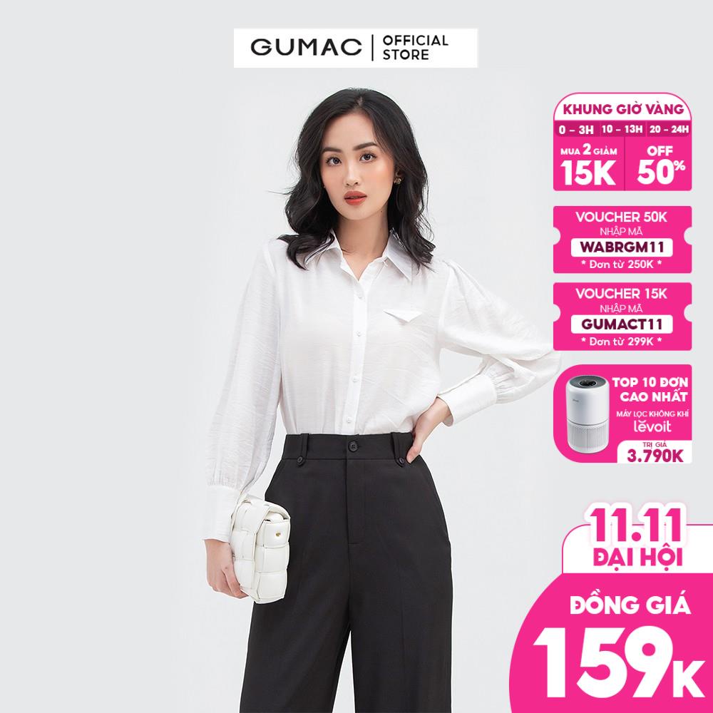 [Mã WABRGUM giảm 10% tối đa 30K đơn 99K] Áo sơ mi nữ túi kiểu GUMAC nhiều màu quý phái AB830