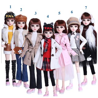 Búp Bê Cao 60cm Mắt Ngọc BJD Với Sét Đồ Thu Đông Điệu Đà
