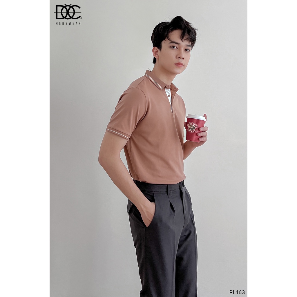 Áo Polo nam cao cấp Độc menswear phối màu đen trắng đường kẻ sang trọng phong cách Hàn Quốc - PL163