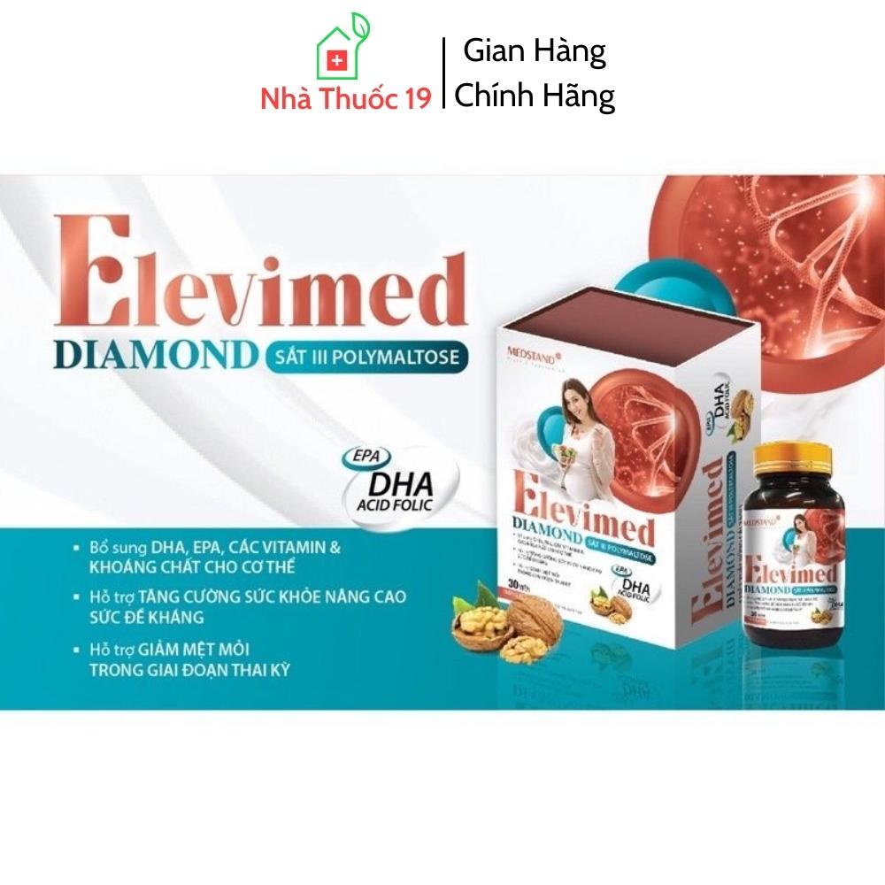 Vitamin Cho Bà Bầu ELEVIMED DIAMOND MEDSTAND Bổ Sung DHA, Acid Folic, Vitamin và Khoáng Chất (Hộp 30 Viên Chính hãng)