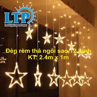 Dây đèn led trang trí LTP rèm led ngôi sao trang trí noel - kích thước 2.4m