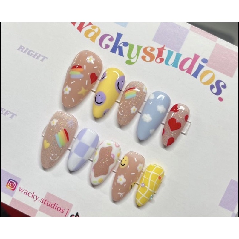 Nailbox ,10 móng úp thiết kế nhiều màu.