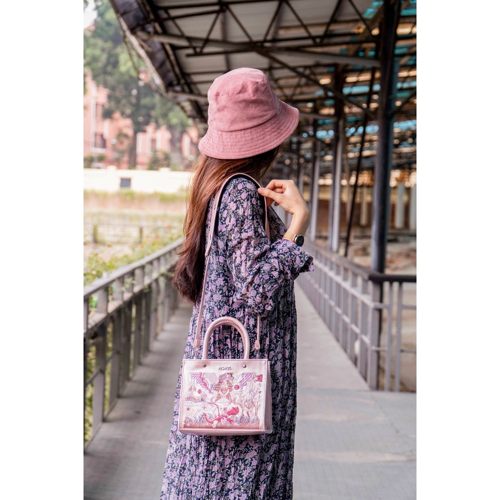 Túi xách NGAOS The Book Bag Silver Rose - Medium Size
