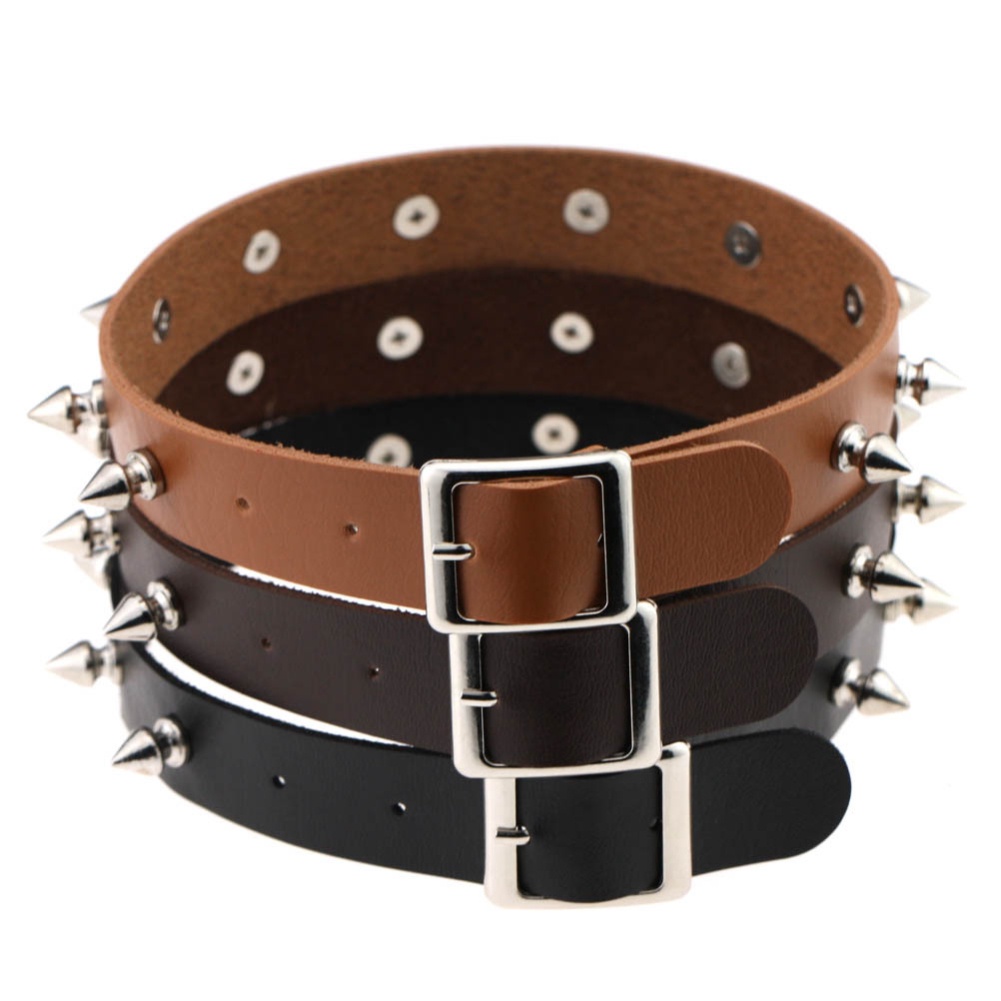 Vòng cổ choker giả da phong cách rock