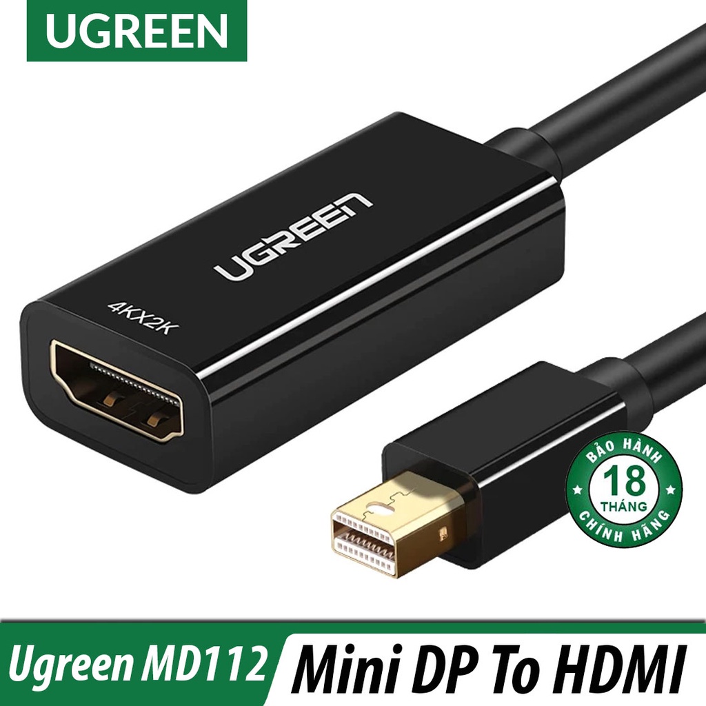 Cáp Chuyển Mini Displayport (Thunderbolt 2) sang HDMI 4k*2k Cao Cấp Ugreen 40361 40360 MD112