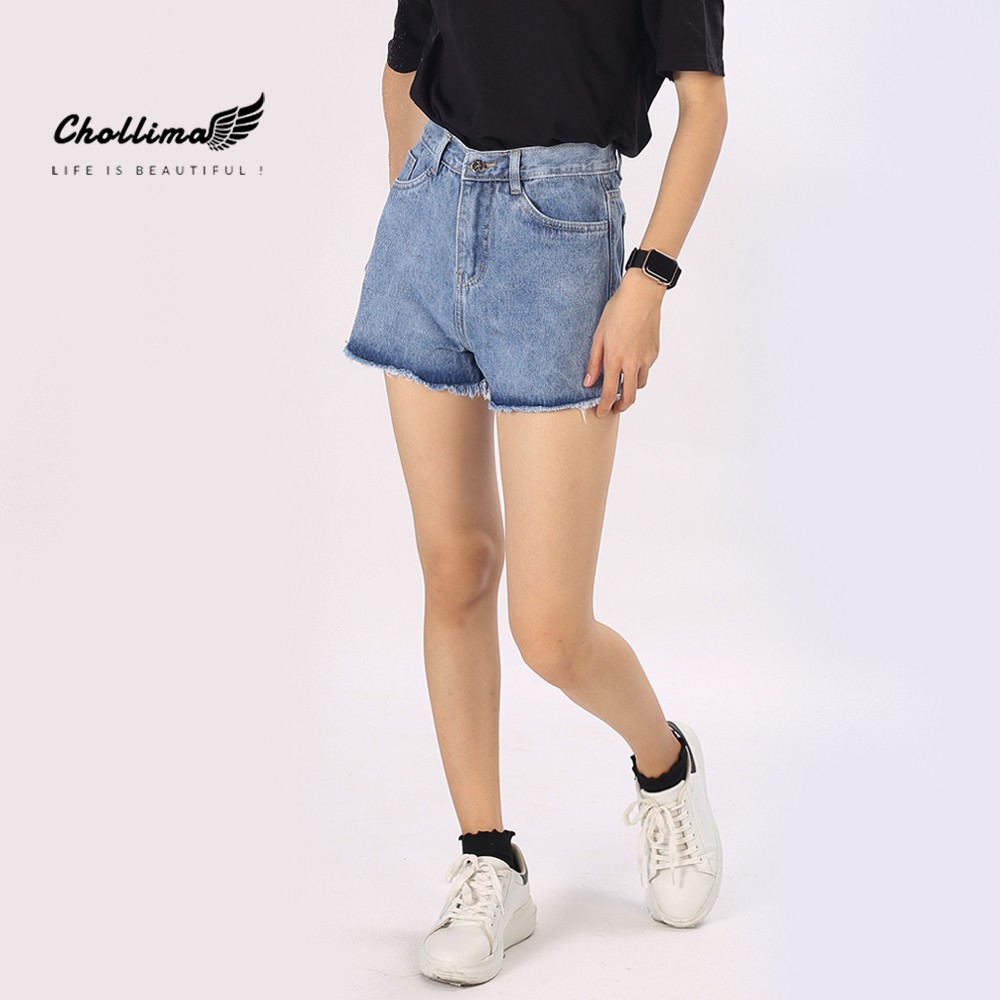Quần sọc jeans nữ Chollima tua lai trơn QS006 phong cách trẻ trung hàn quốc