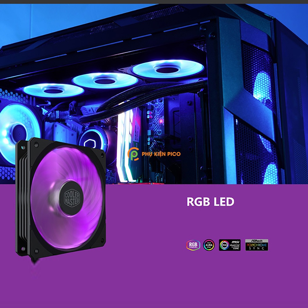 Quạt fan case 12cm Cooler Master SF120R RGB - Fan Cooler Master Masterfan SF120R RGB (tách hộp)