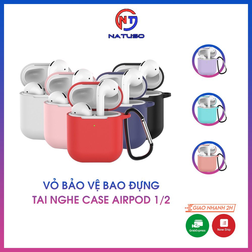 Vỏ bảo vệ bao đựng tai nghe case airpod 1, inpods i12 silicon dẻo nhiều màu chống va đập