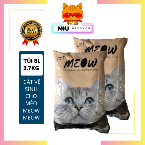 Tải cát vệ sinh Meow 6 túi cho mèo- Cát vệ sinh giá rẻ tiện lợi khử mùi vón cục tốt dành cho thú cưng