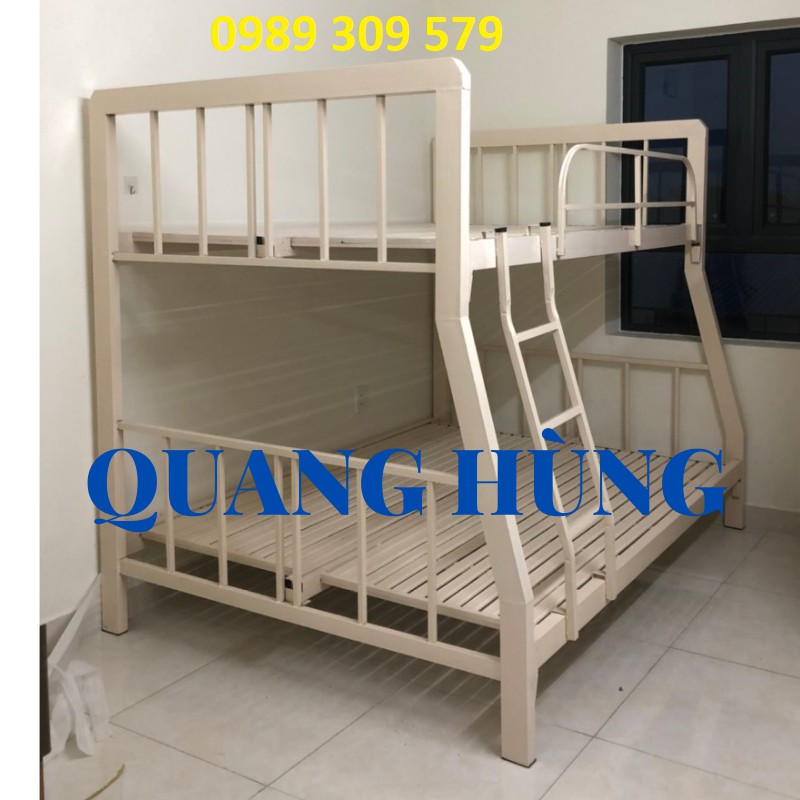 Giường tầng sắt hộp vuông 4x8 cao cấp 1m4/1m6 freeship