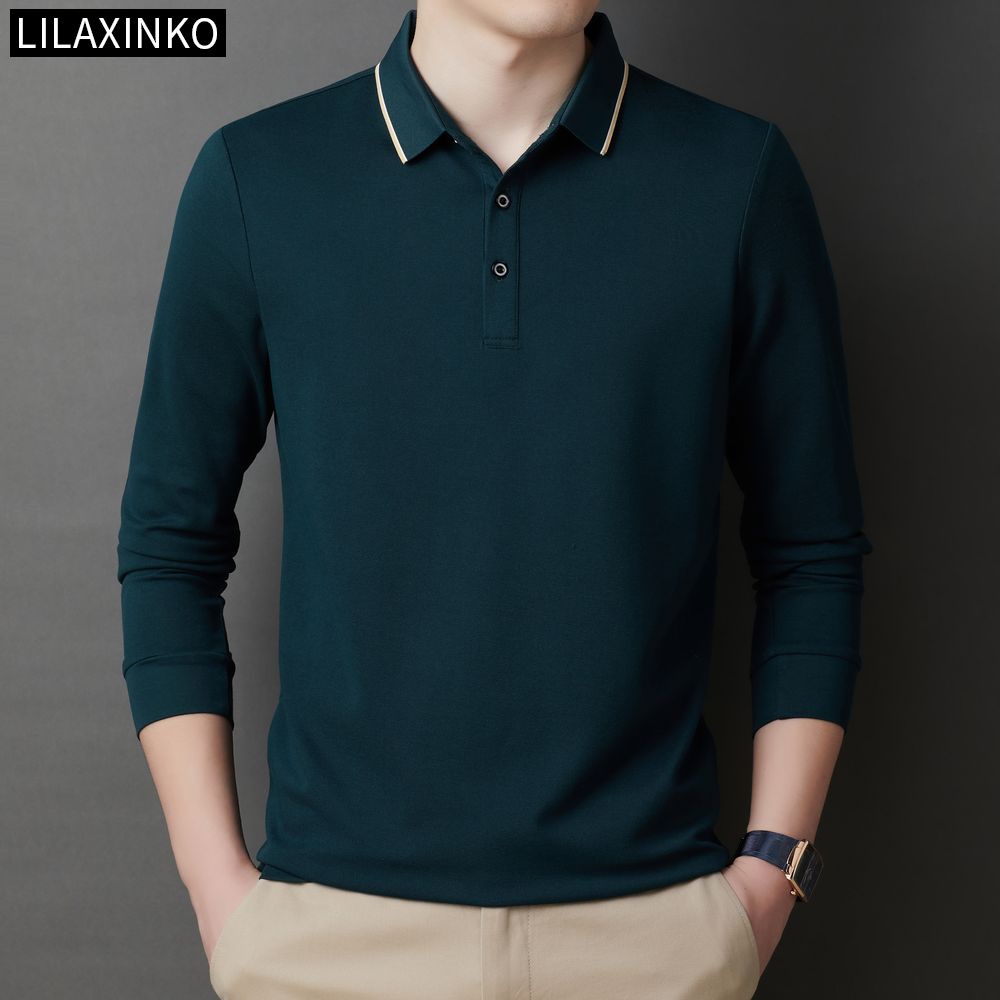 Áo Thun Polo Tay Dài Bằng Vải Cotton 8 Màu Thời Trang Thu Đông Cho Nam