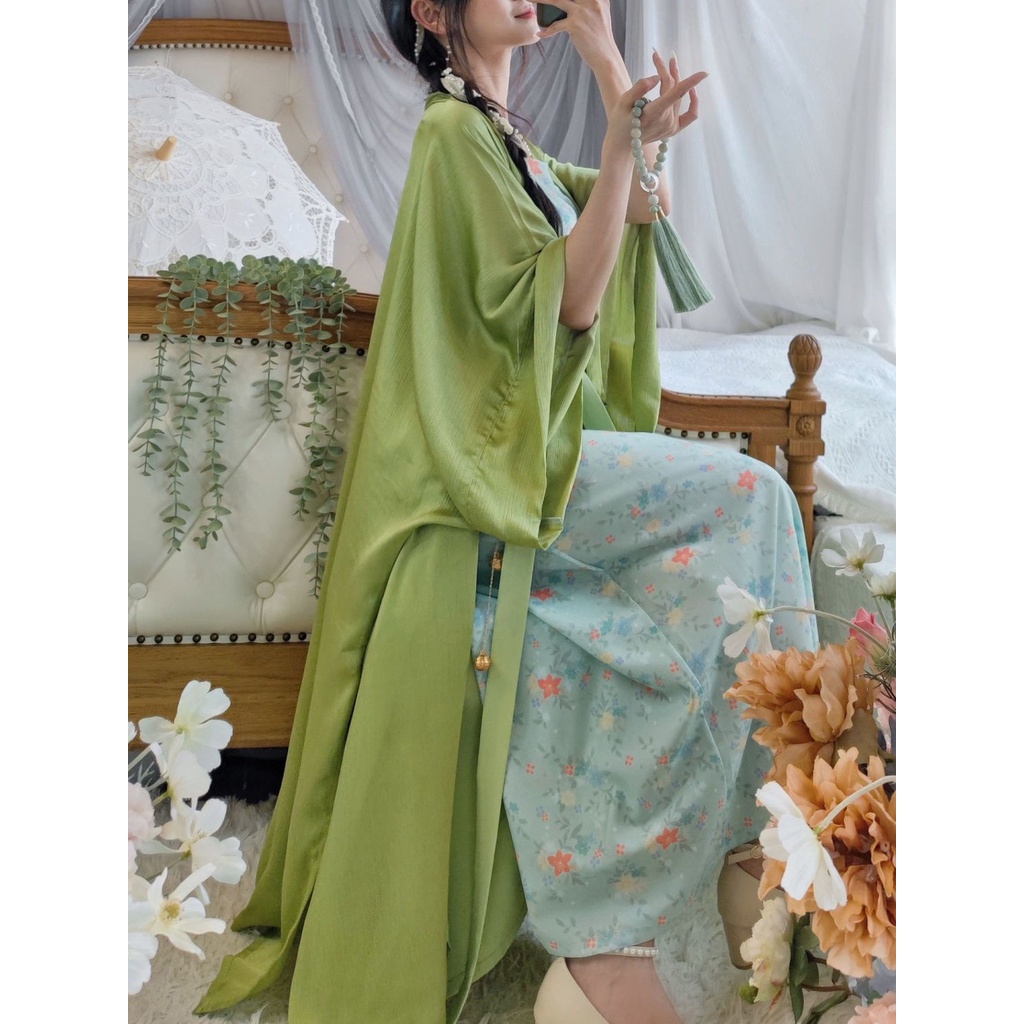 Si Taoyao Hán Phục Dáng Dài Thắt Nút in Hoa Khô Đền Khô Dễ Phối Đồ Phong Cách Si Taoyao Hanfu Cho Nữ Sản Xuất Tại Song Dynasty Han Elements Day 9.20