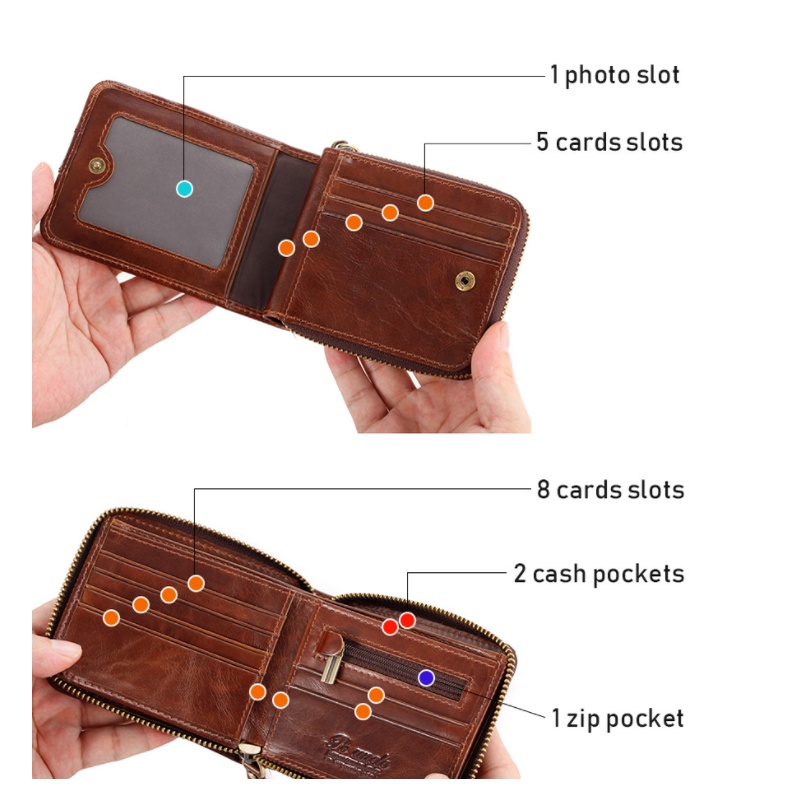 Ví nam 100% da bò thật cao cấp phong cách mới