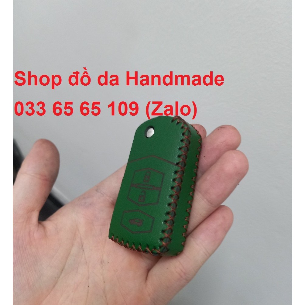 Bao da chìa khóa mazda 3, mazda 3s, mazda 2s bằng da bò, kèm tặng móc khóa, khắc tên miễn phí